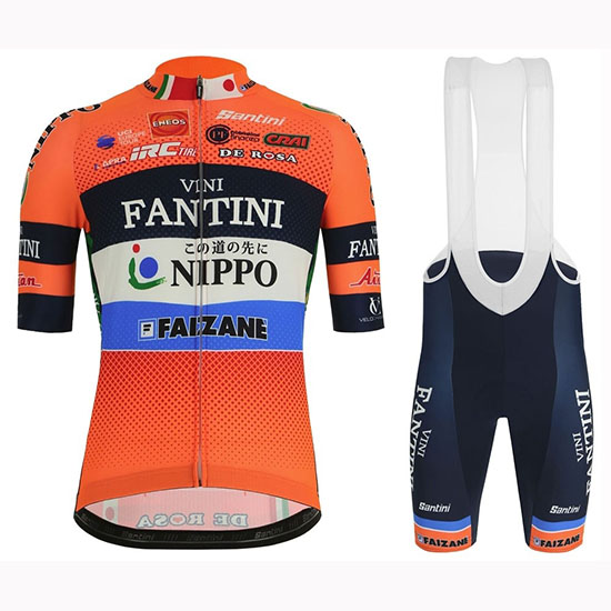 2019 Maillot Vini Fantini Nippo Tirantes Mangas Cortas Naranja